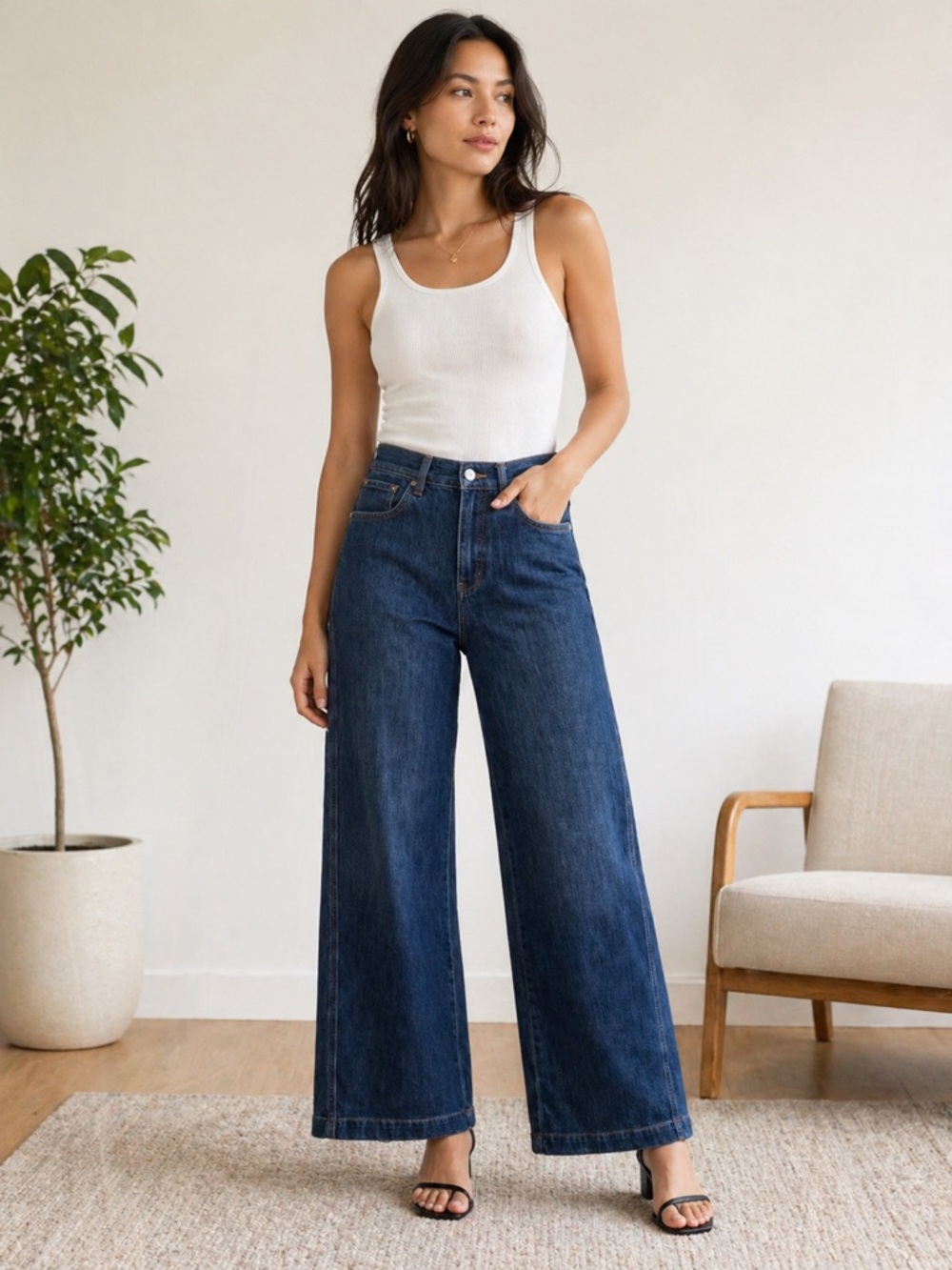 Pilcro Wide Leg Slouchy Denim Jean